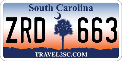 SC license plate ZRD663