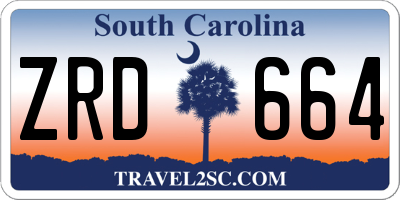 SC license plate ZRD664