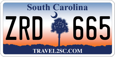 SC license plate ZRD665