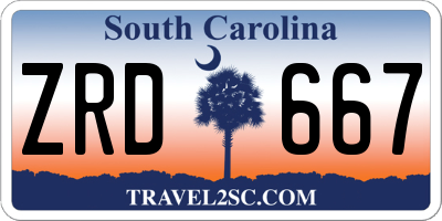 SC license plate ZRD667
