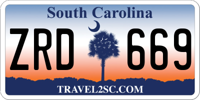 SC license plate ZRD669