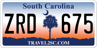SC license plate ZRD675