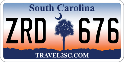 SC license plate ZRD676
