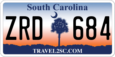 SC license plate ZRD684