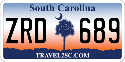 SC license plate ZRD689