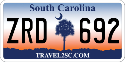 SC license plate ZRD692