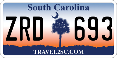 SC license plate ZRD693