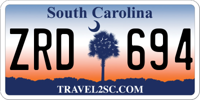 SC license plate ZRD694