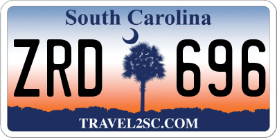 SC license plate ZRD696