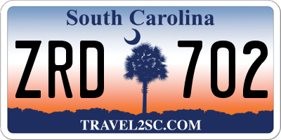 SC license plate ZRD702