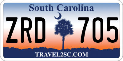 SC license plate ZRD705