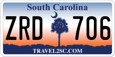 SC license plate ZRD706