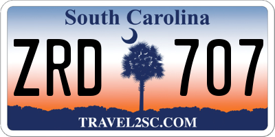 SC license plate ZRD707