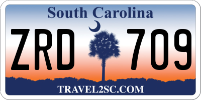 SC license plate ZRD709