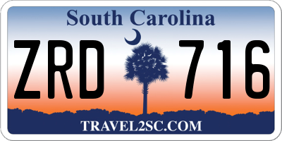 SC license plate ZRD716