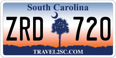 SC license plate ZRD720