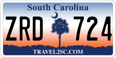 SC license plate ZRD724
