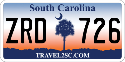 SC license plate ZRD726