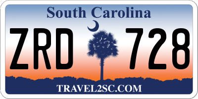 SC license plate ZRD728