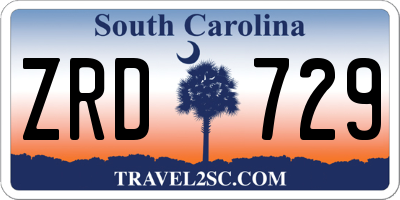 SC license plate ZRD729