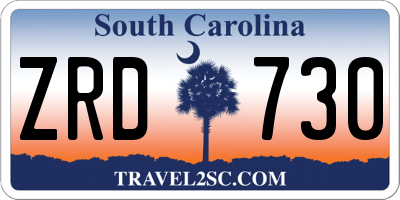 SC license plate ZRD730