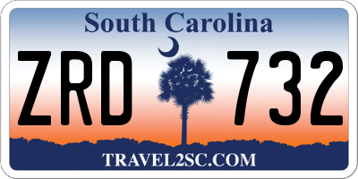 SC license plate ZRD732