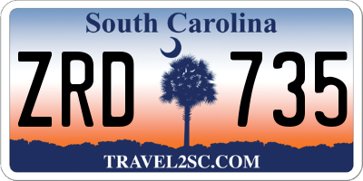 SC license plate ZRD735