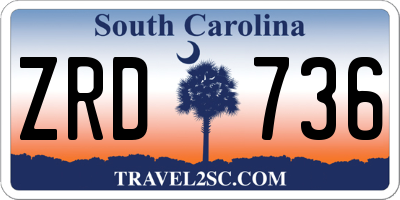 SC license plate ZRD736