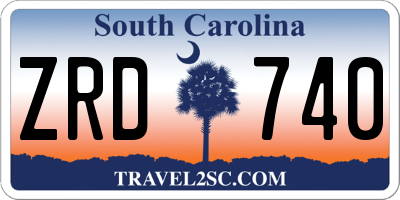 SC license plate ZRD740