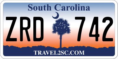 SC license plate ZRD742