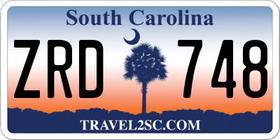 SC license plate ZRD748