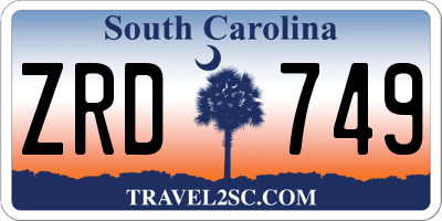 SC license plate ZRD749