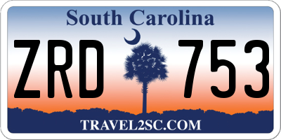 SC license plate ZRD753