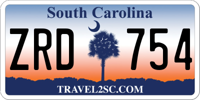SC license plate ZRD754