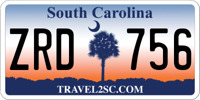 SC license plate ZRD756