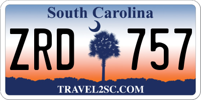 SC license plate ZRD757