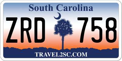 SC license plate ZRD758