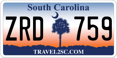 SC license plate ZRD759