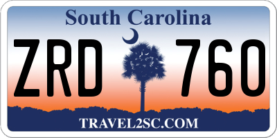 SC license plate ZRD760