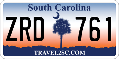 SC license plate ZRD761
