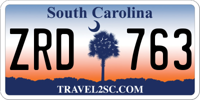 SC license plate ZRD763