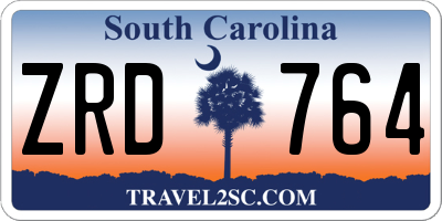 SC license plate ZRD764