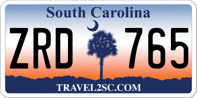 SC license plate ZRD765