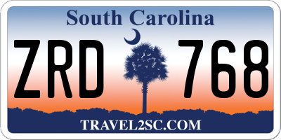 SC license plate ZRD768