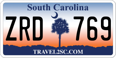 SC license plate ZRD769