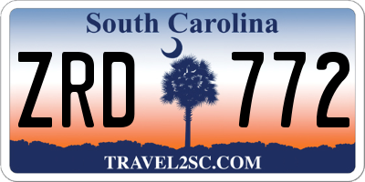 SC license plate ZRD772