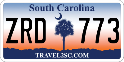 SC license plate ZRD773