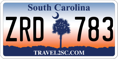 SC license plate ZRD783