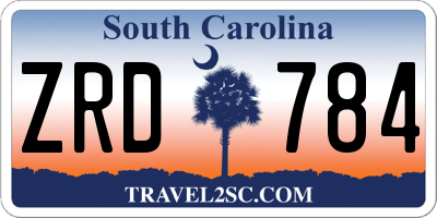 SC license plate ZRD784