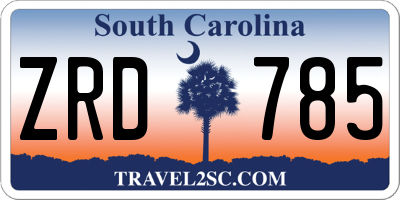 SC license plate ZRD785